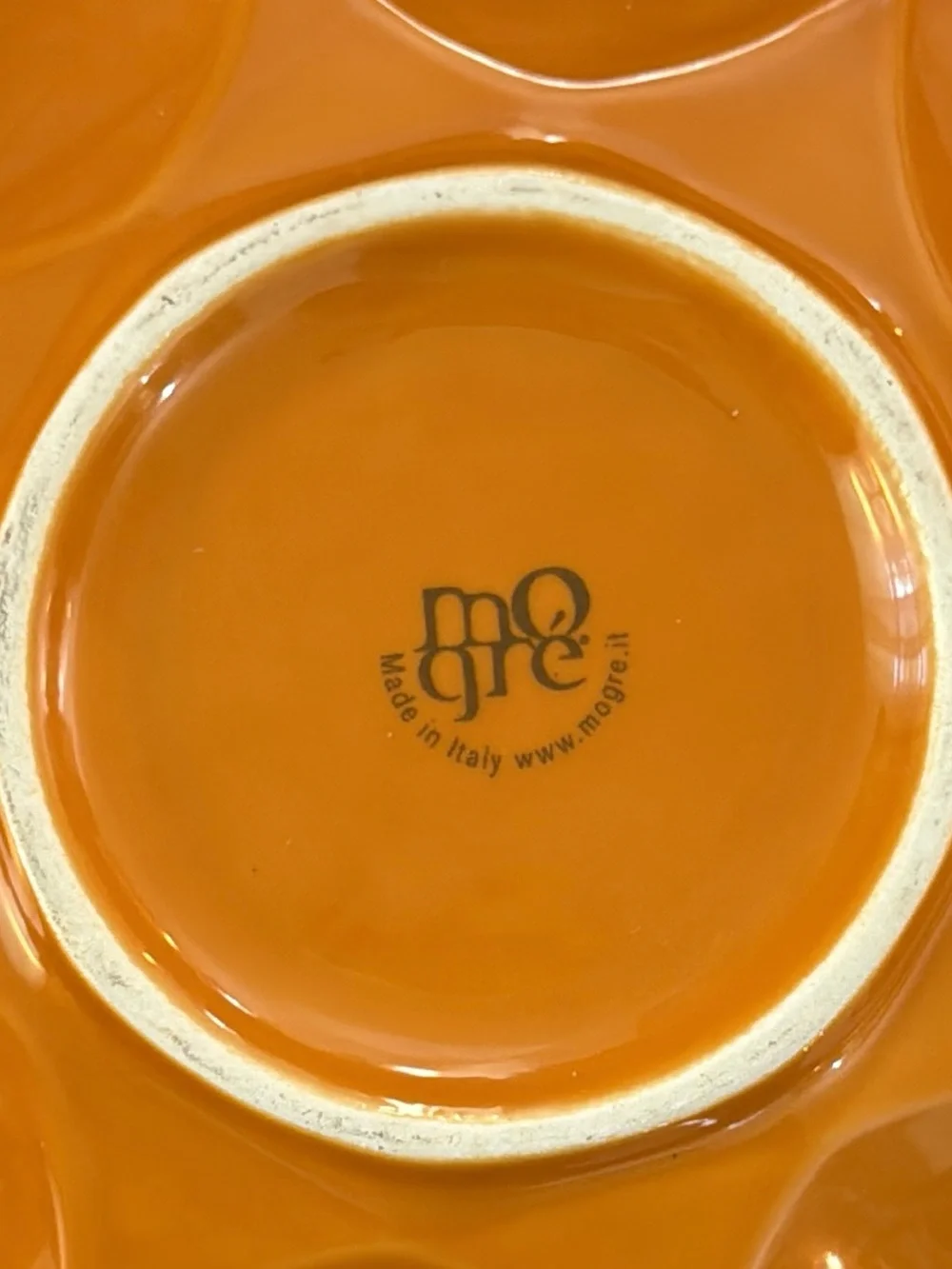 VTG Mogre Orange Mid Century Mod Ceramic Bowl Serving Platter Made in Italy